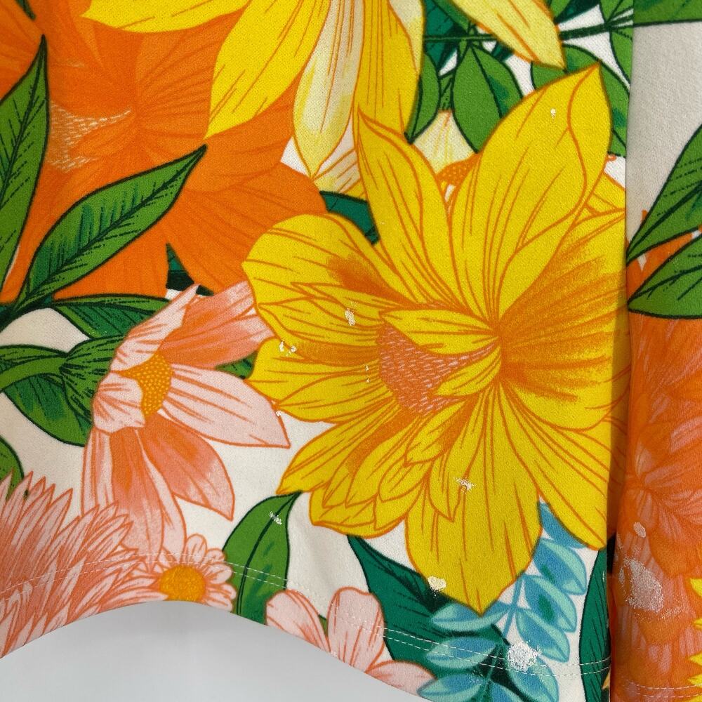 Great Jones Hawaiian Floral Romper Size XS Orange - Picture 10 of 14